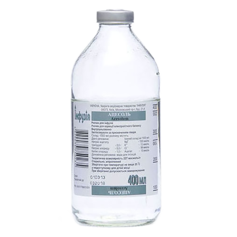 АЦЕСОЛЬ розчин для інфузій по 400 мл у пляшках